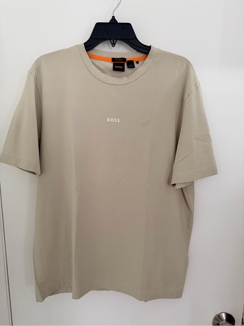 BOSS Sand Logo Crewneck Short Sleeve Tee